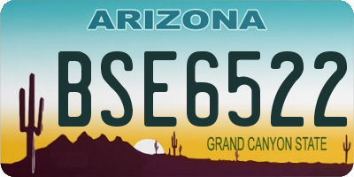 AZ license plate BSE6522