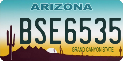 AZ license plate BSE6535