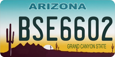 AZ license plate BSE6602
