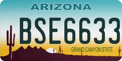 AZ license plate BSE6633