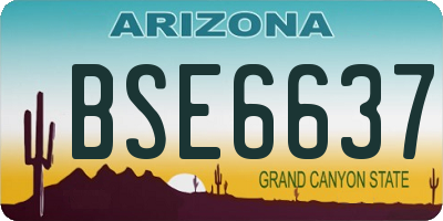 AZ license plate BSE6637