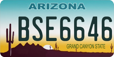 AZ license plate BSE6646