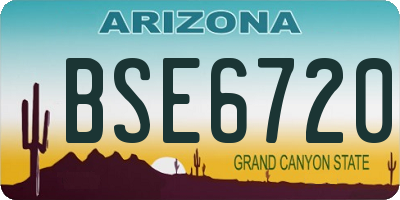 AZ license plate BSE6720