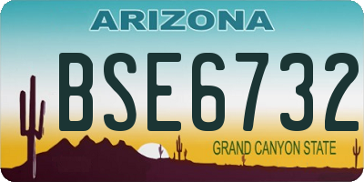 AZ license plate BSE6732