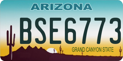 AZ license plate BSE6773