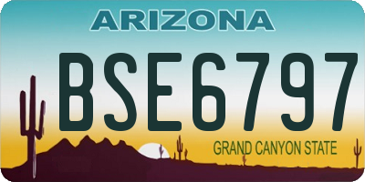 AZ license plate BSE6797