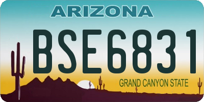 AZ license plate BSE6831