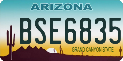 AZ license plate BSE6835