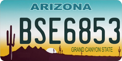 AZ license plate BSE6853