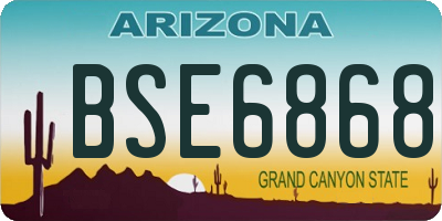 AZ license plate BSE6868