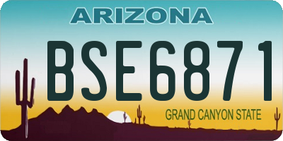 AZ license plate BSE6871