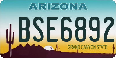 AZ license plate BSE6892