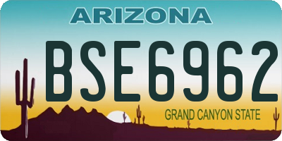 AZ license plate BSE6962