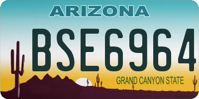 AZ license plate BSE6964