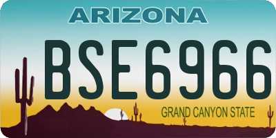 AZ license plate BSE6966