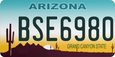 AZ license plate BSE6980