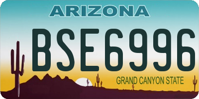 AZ license plate BSE6996