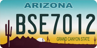 AZ license plate BSE7012