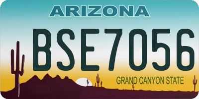 AZ license plate BSE7056