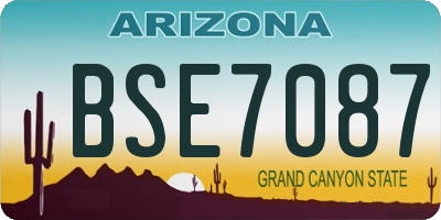 AZ license plate BSE7087