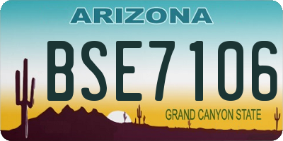 AZ license plate BSE7106