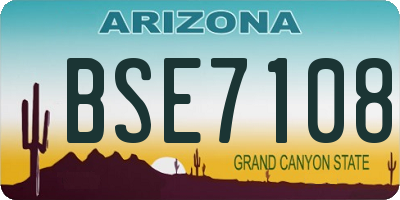 AZ license plate BSE7108