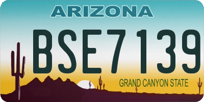 AZ license plate BSE7139