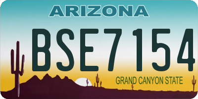 AZ license plate BSE7154