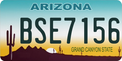 AZ license plate BSE7156