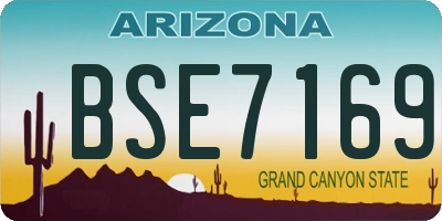 AZ license plate BSE7169