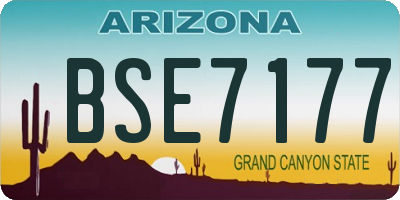 AZ license plate BSE7177