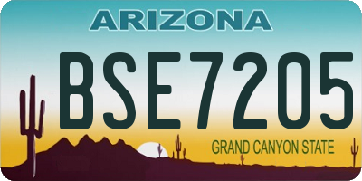 AZ license plate BSE7205