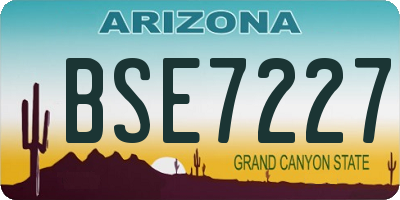 AZ license plate BSE7227