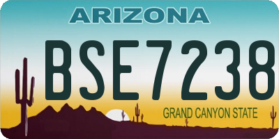 AZ license plate BSE7238