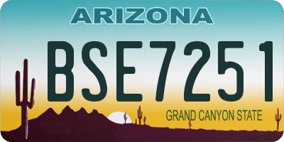 AZ license plate BSE7251
