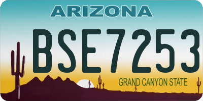 AZ license plate BSE7253