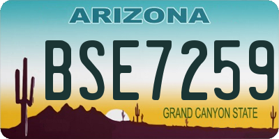 AZ license plate BSE7259