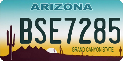AZ license plate BSE7285