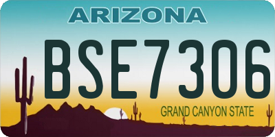 AZ license plate BSE7306
