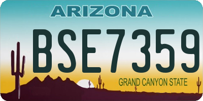 AZ license plate BSE7359