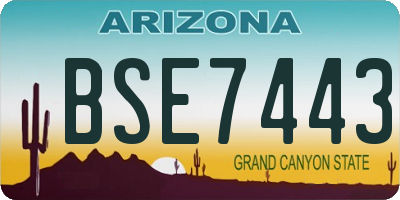 AZ license plate BSE7443