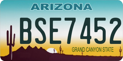AZ license plate BSE7452