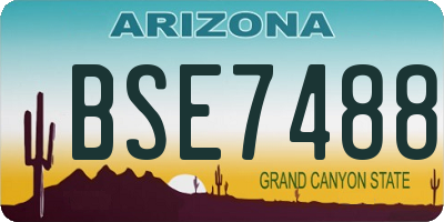 AZ license plate BSE7488