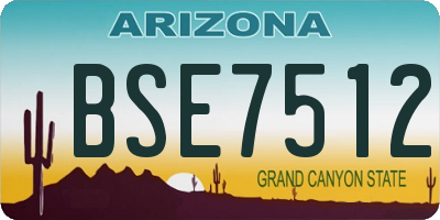 AZ license plate BSE7512