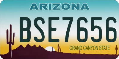 AZ license plate BSE7656
