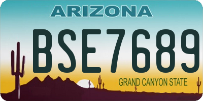 AZ license plate BSE7689