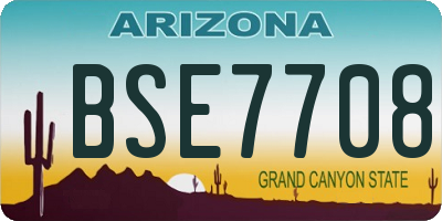 AZ license plate BSE7708