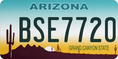 AZ license plate BSE7720