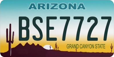 AZ license plate BSE7727