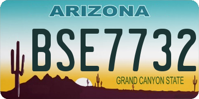 AZ license plate BSE7732